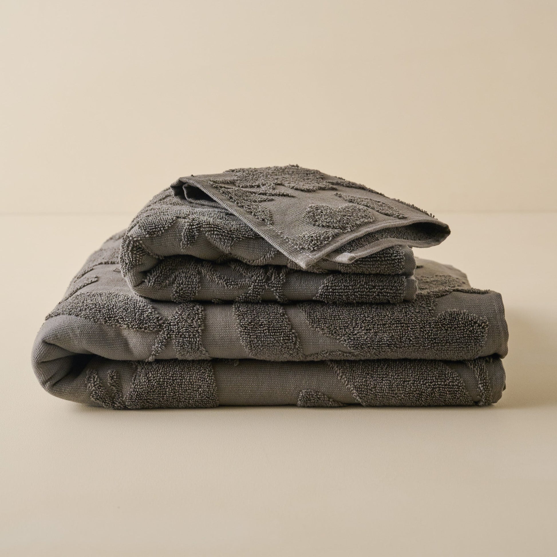 Brown Floral Jacquard Towel