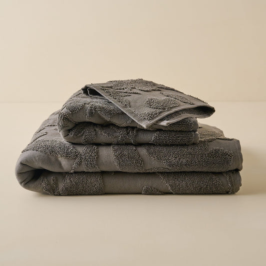 Brown Floral Jacquard Towel