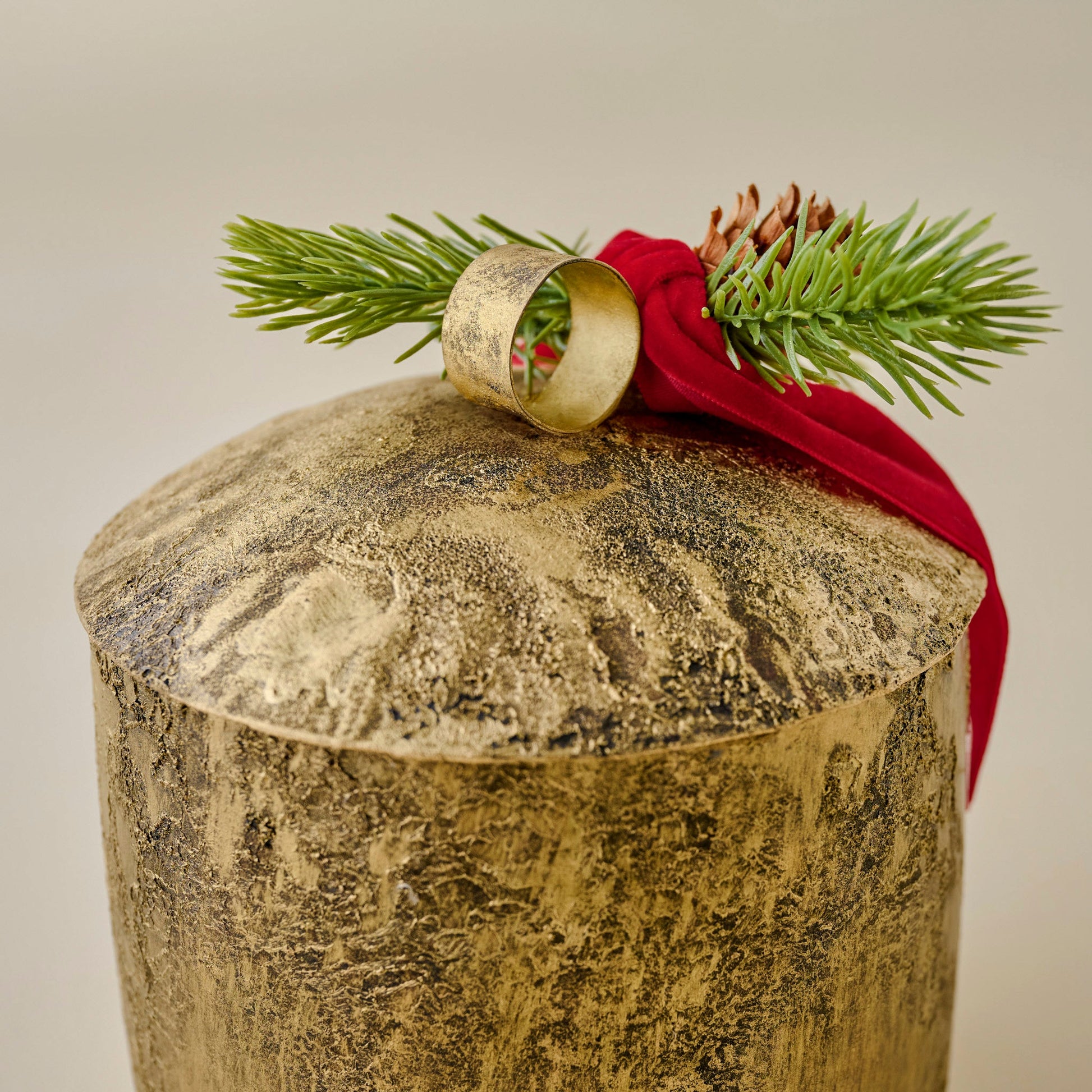 Aged Brass Yuletide Spice Bell Candle