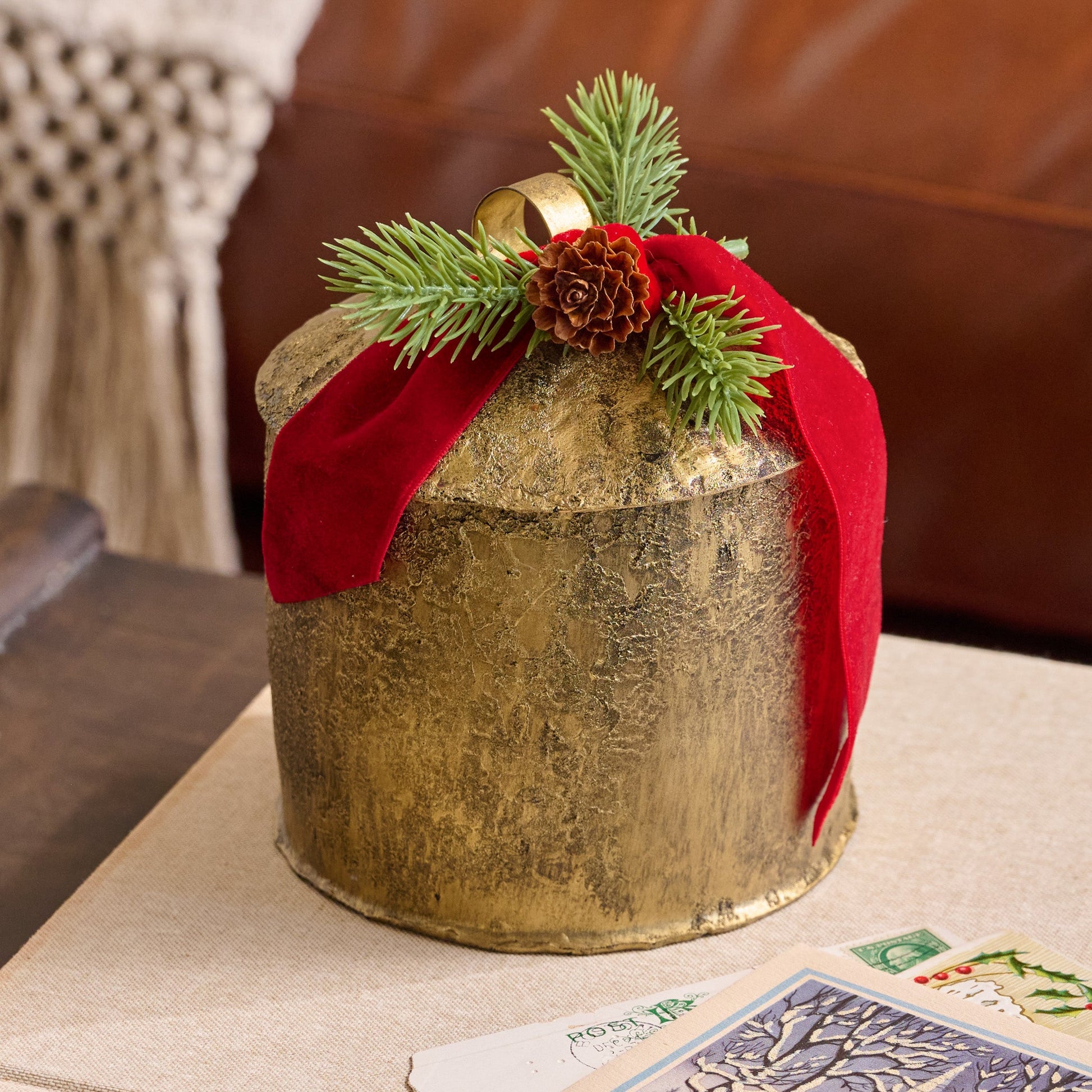 Aged Brass Yuletide Spice Bell Candle