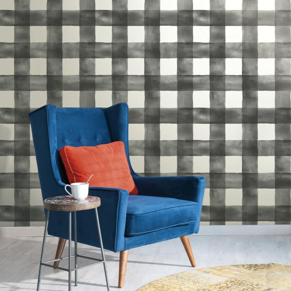 Watercolor Check Wallpaper