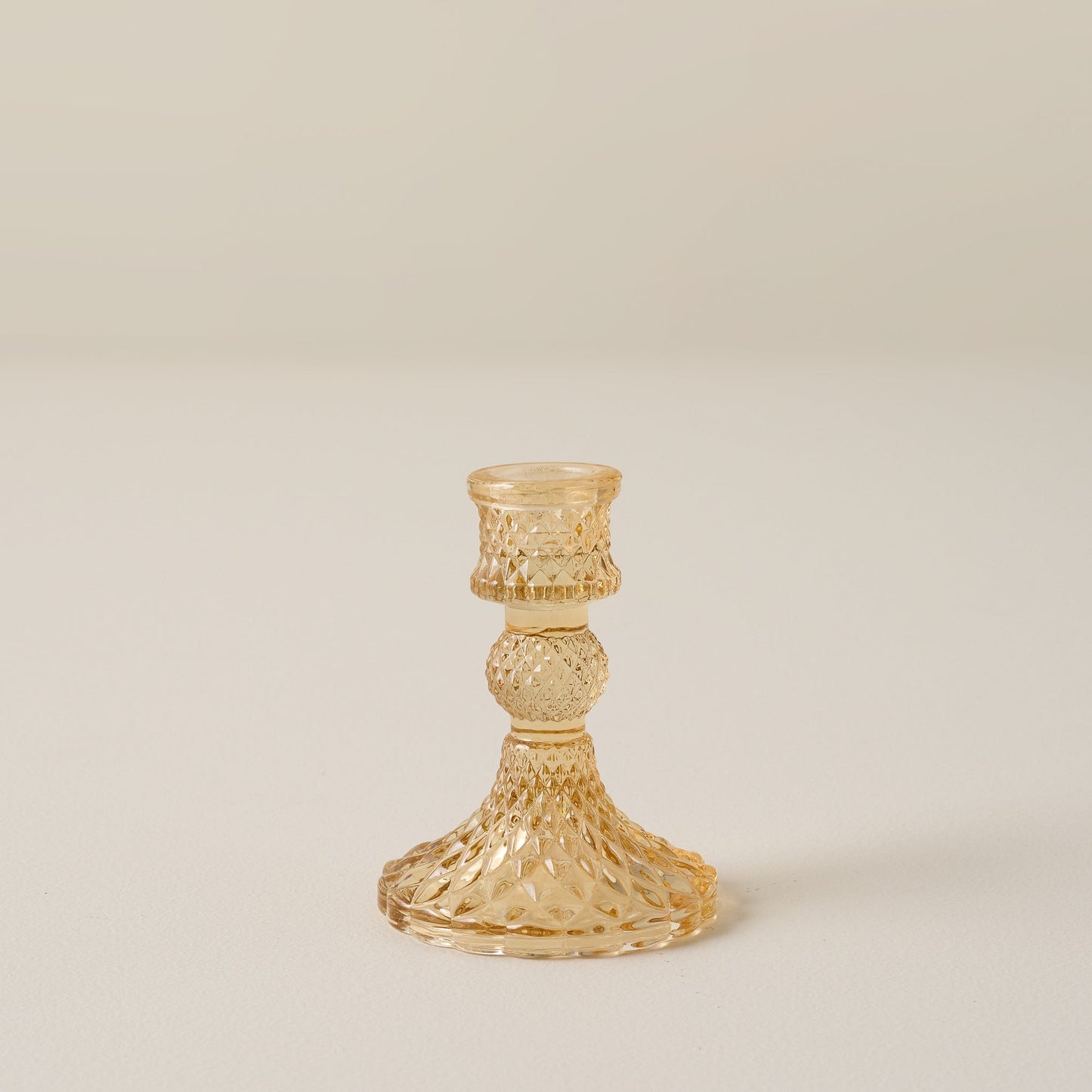 Antique Amber Glass Taper Holder