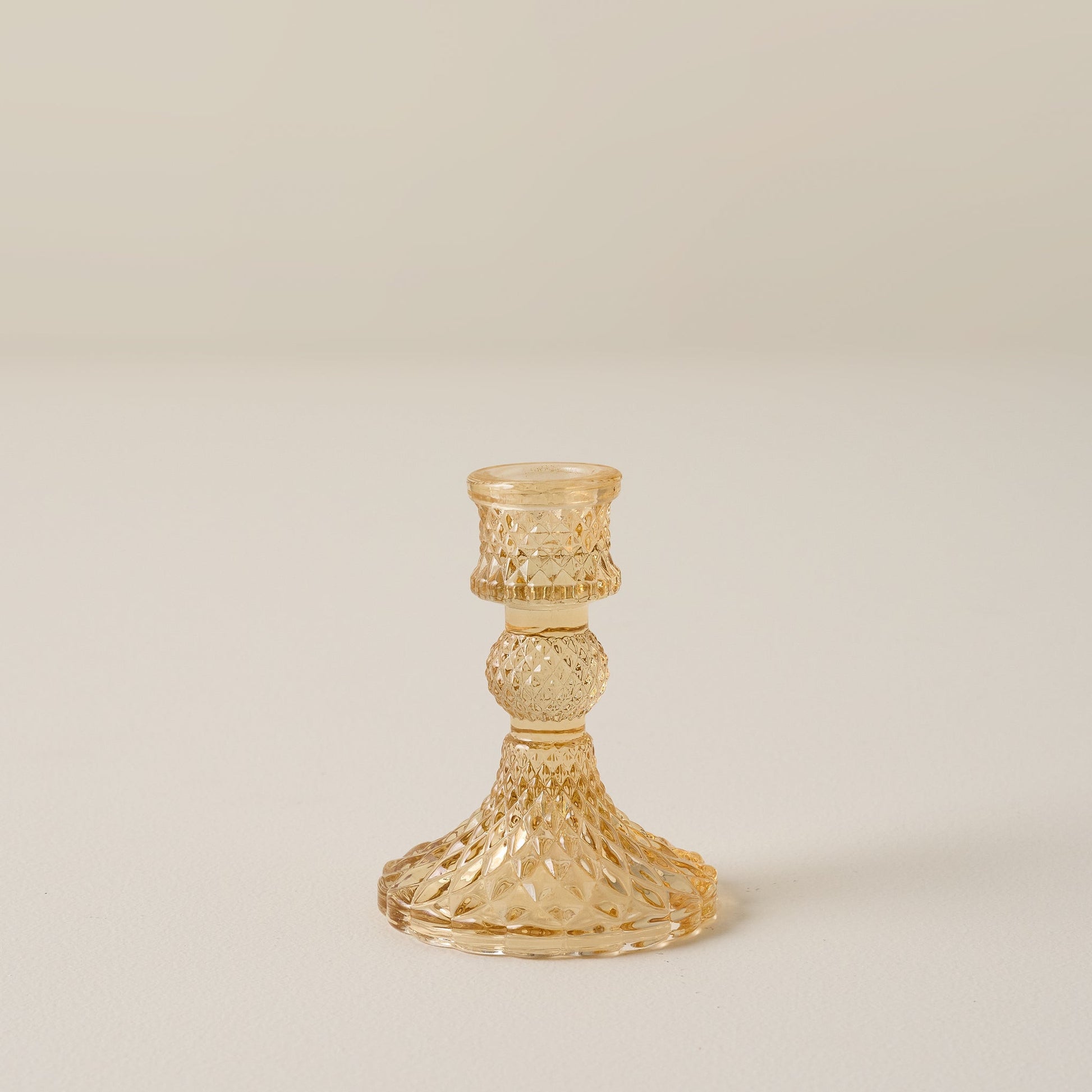 Antique Amber Glass Taper Holder