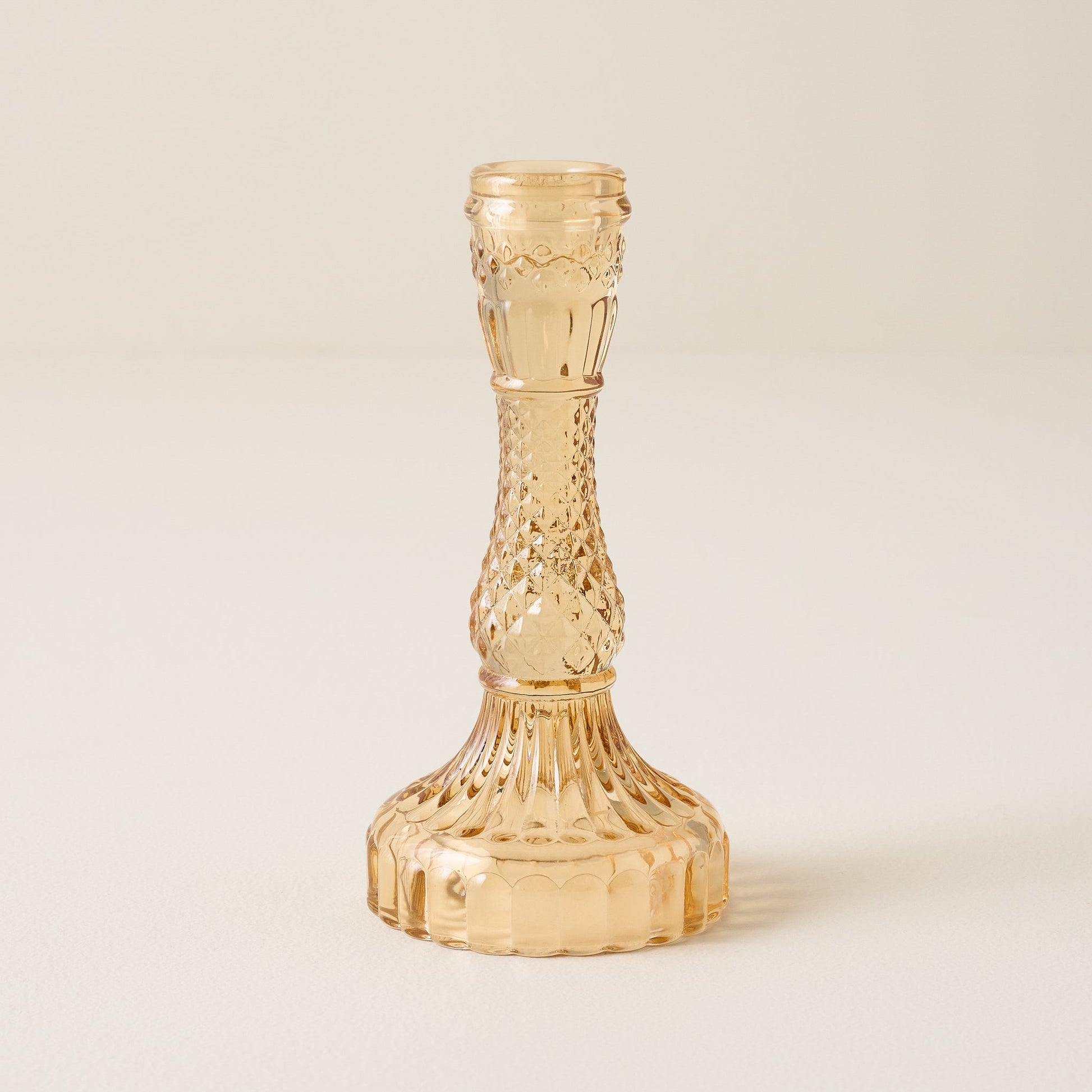 Antique Amber Glass Taper Holder