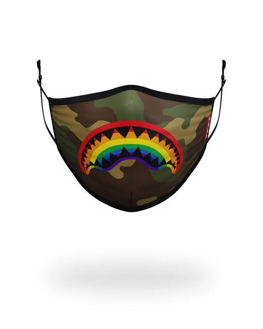 ADULT RAINBOW SHARK FORM FITTING FACE MASK