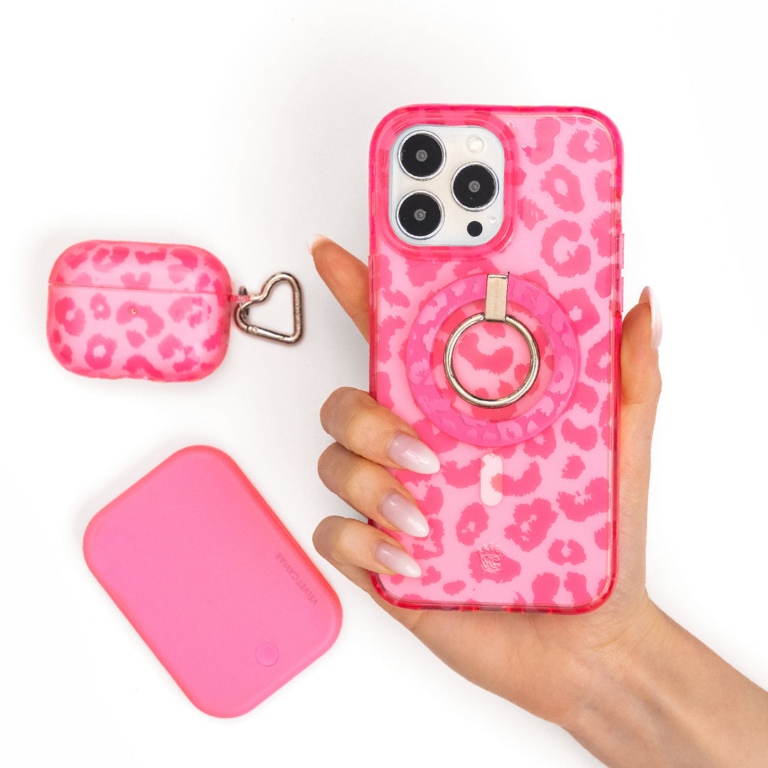 Candy Pink Leopard MagSafe Grip Ring