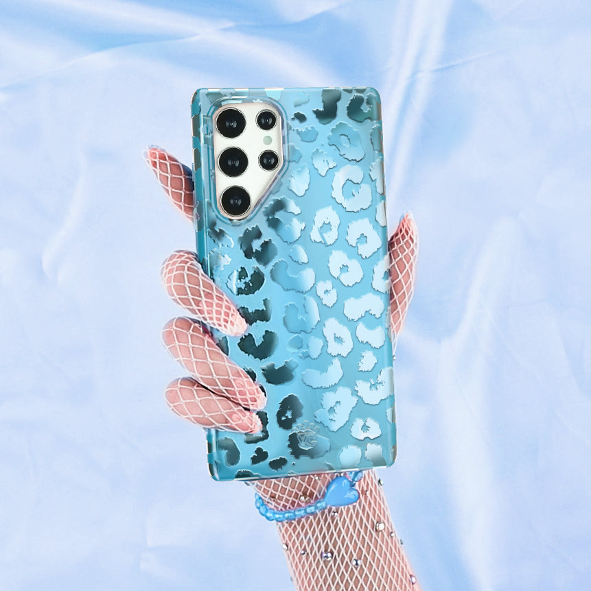 Blue Sapphire Leopard Samsung Case