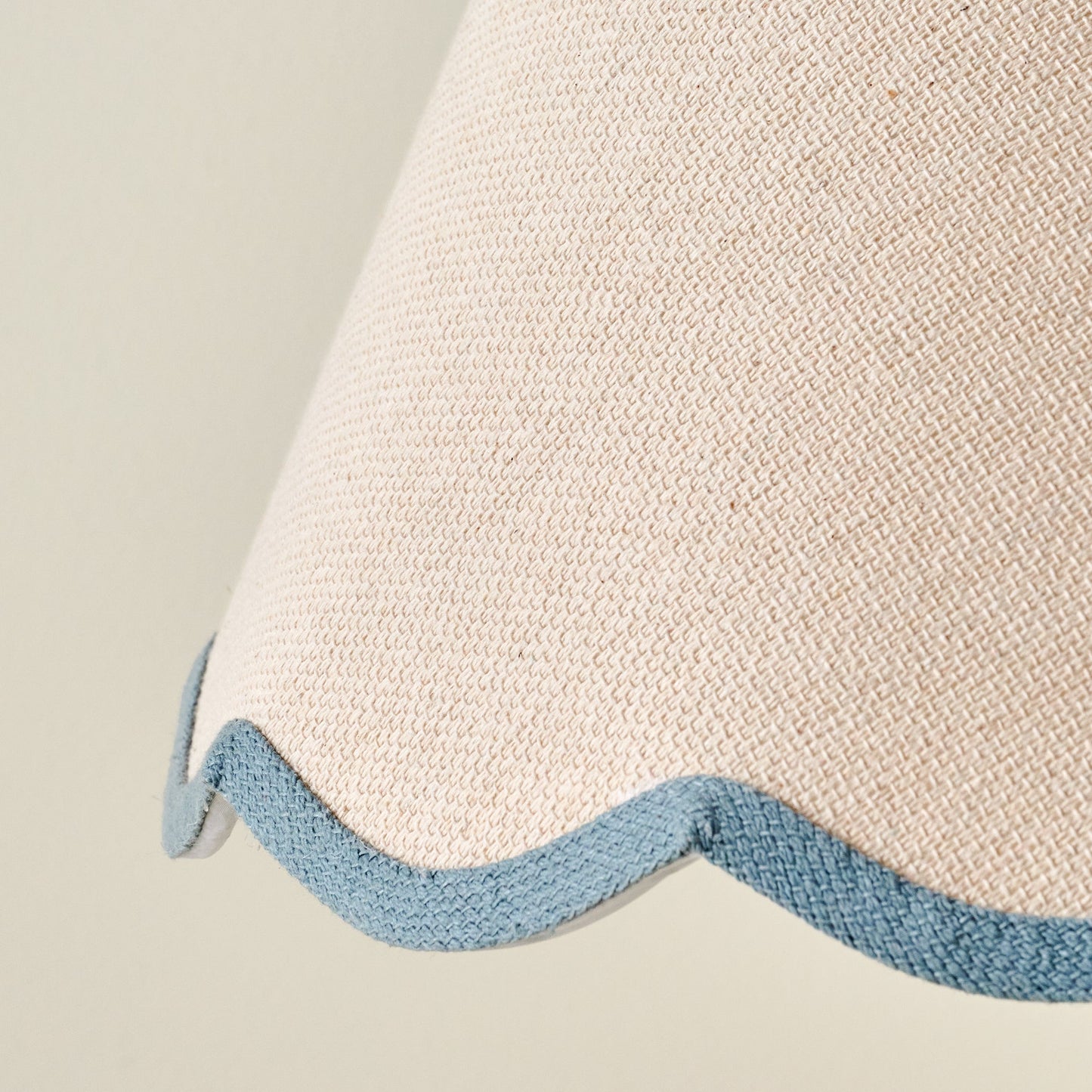Blue Wavy Trim Linen Shade