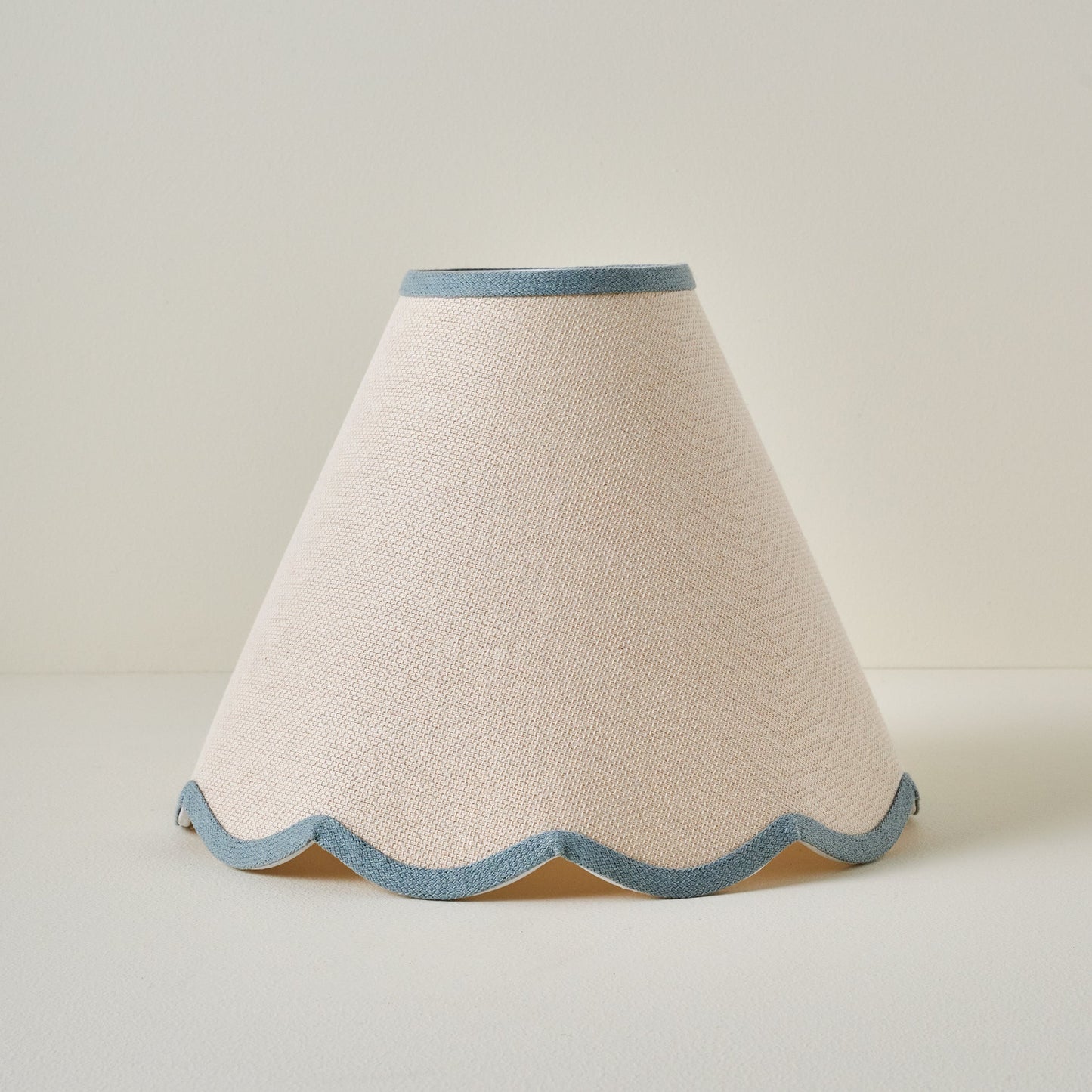 Blue Wavy Trim Linen Shade