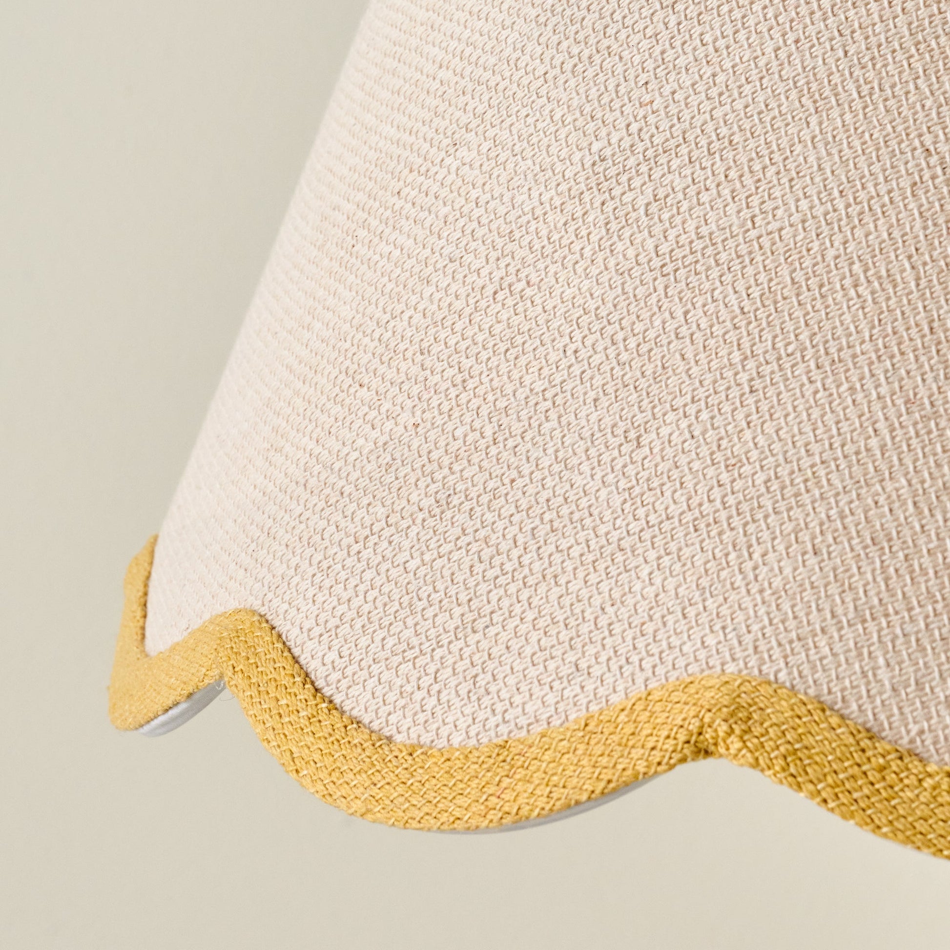 Yellow Wavy Trim Linen Shade