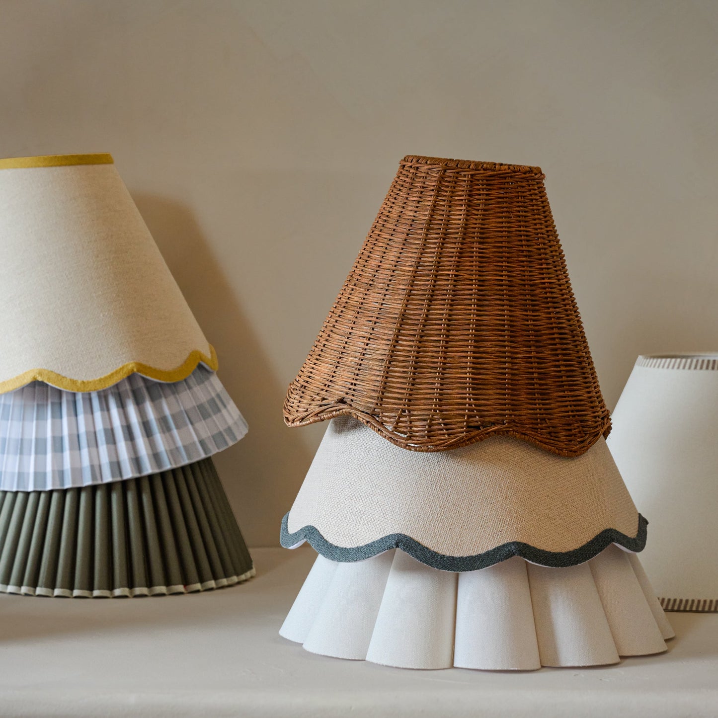 Yellow Wavy Trim Linen Shade