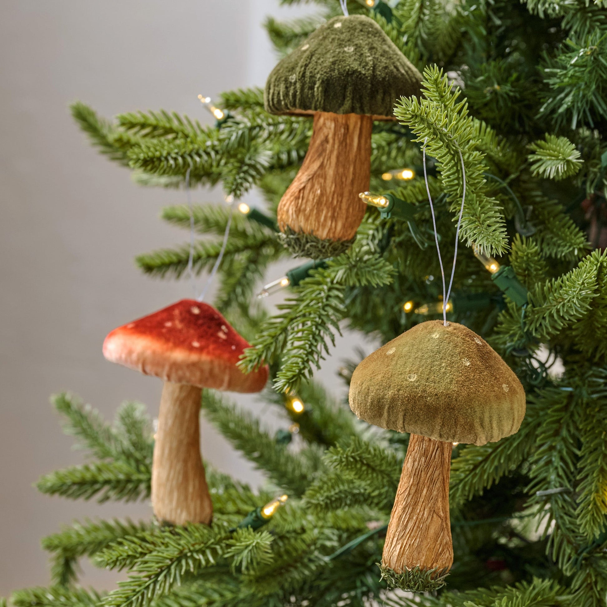 Wild Mushroom Ornament, Set of 3