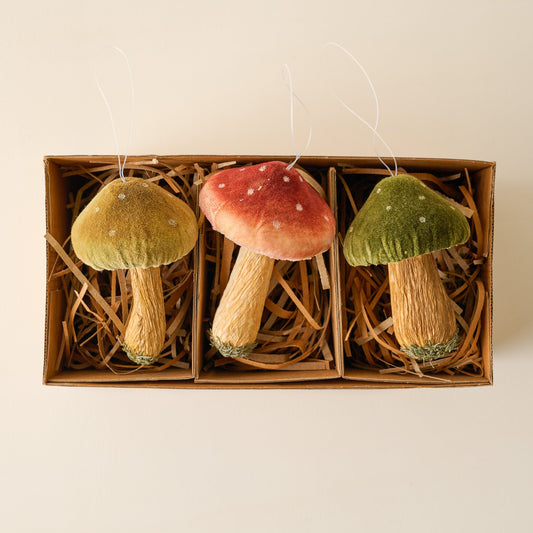 Wild Mushroom Ornament, Set of 3