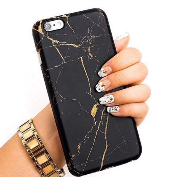 Black & Gold Marble iPhone Case