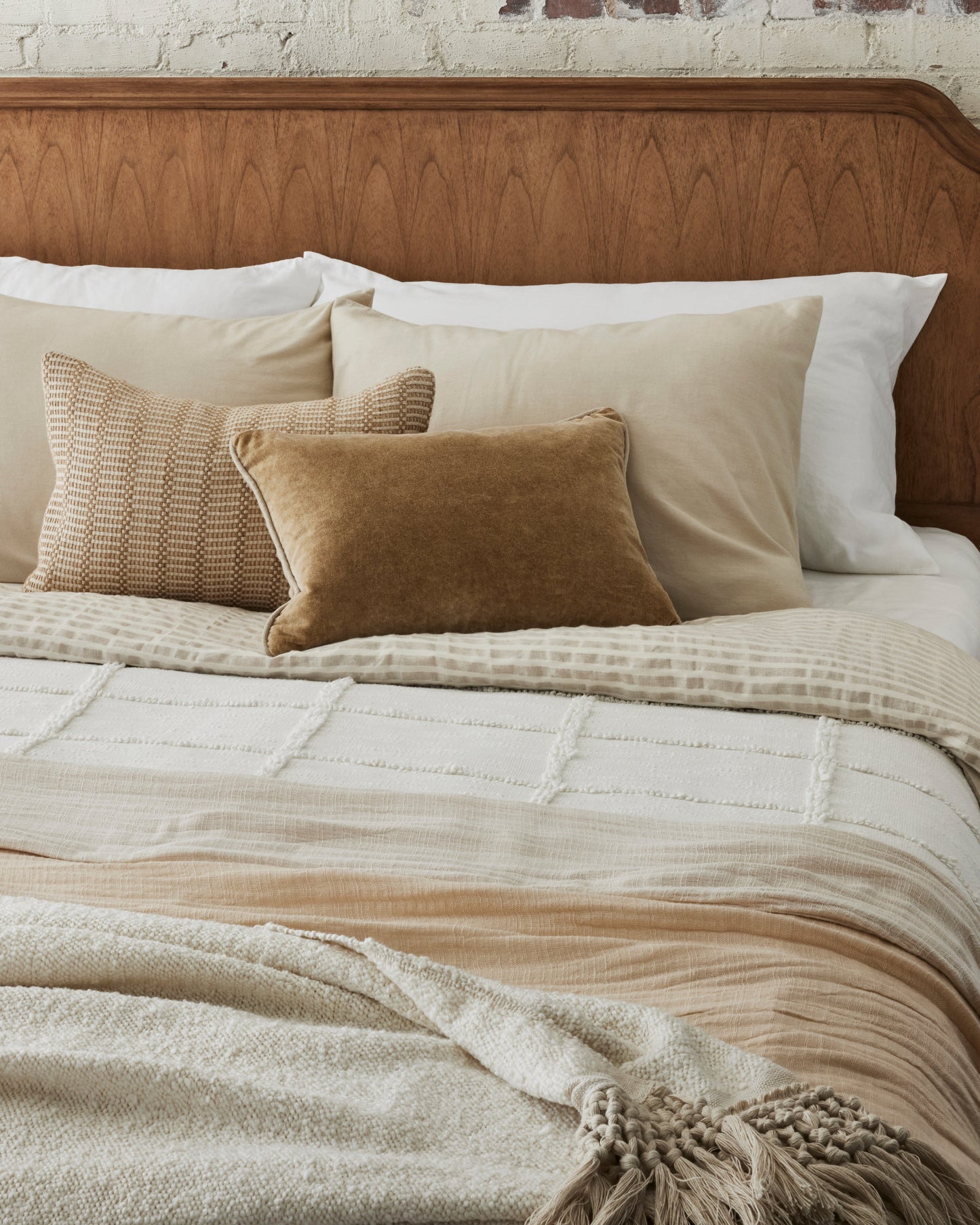 Antique White + Oatmeal Stripe Linen Cotton Duvet Cover