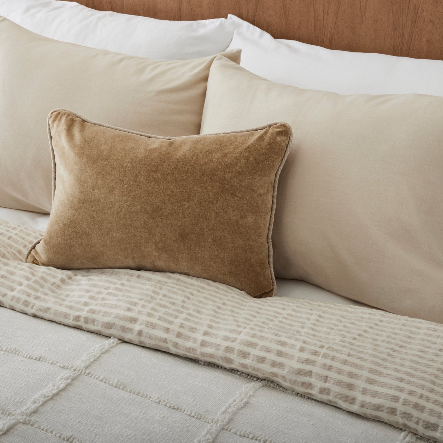 Antique White + Oatmeal Stripe Linen Cotton Duvet Cover