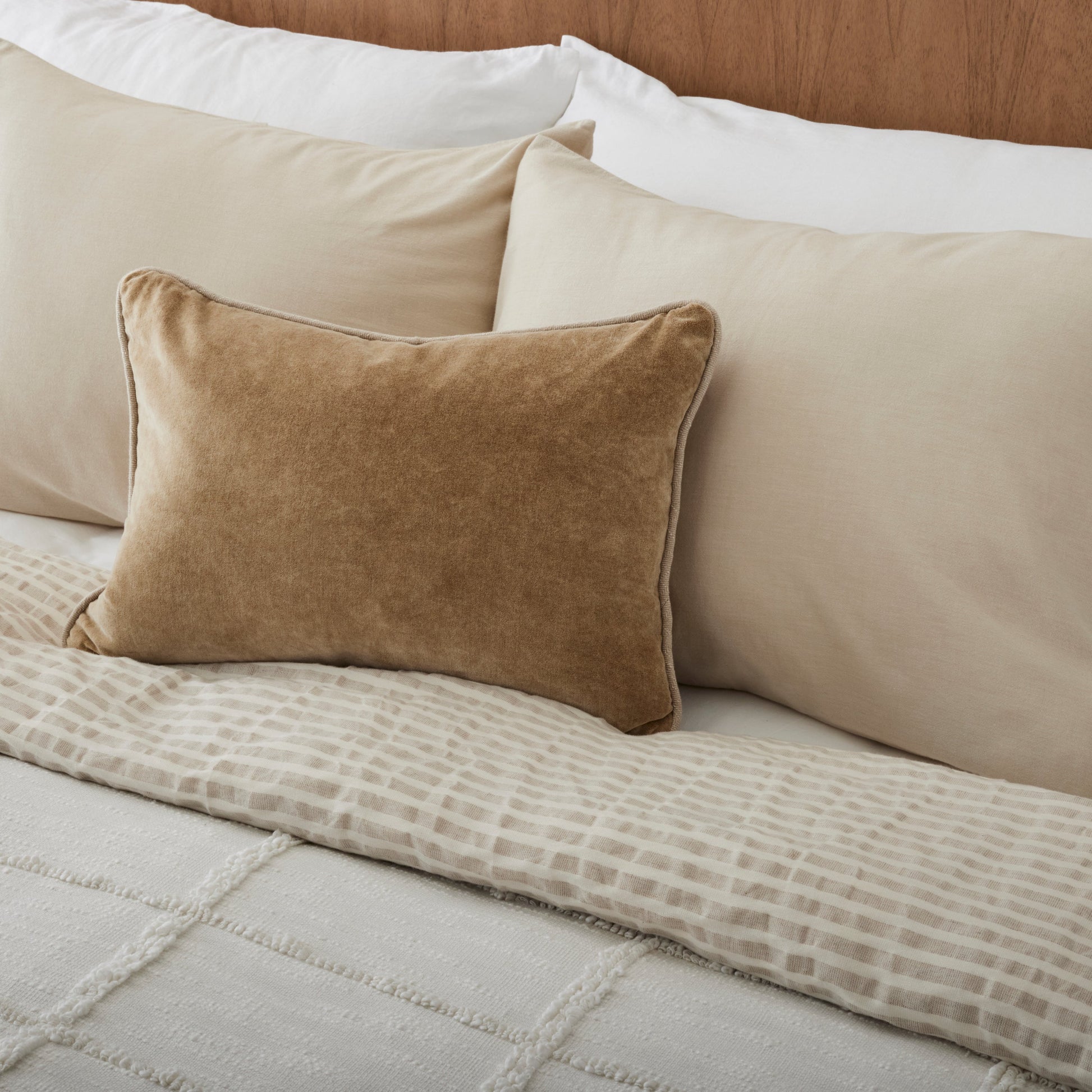 Antique White + Oatmeal Stripe Linen Cotton Duvet Cover