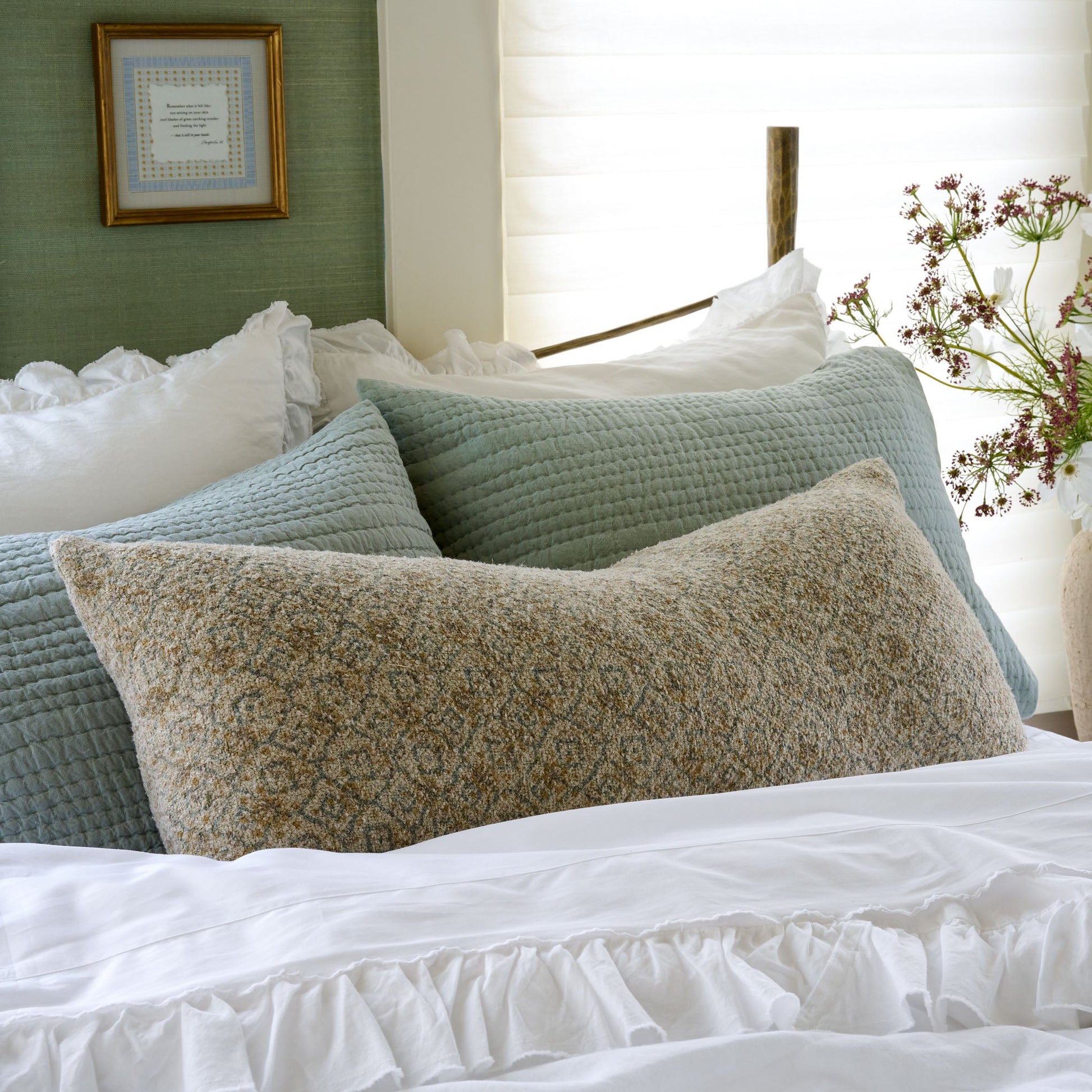 Vintage Floral Large Lumbar Pillow
