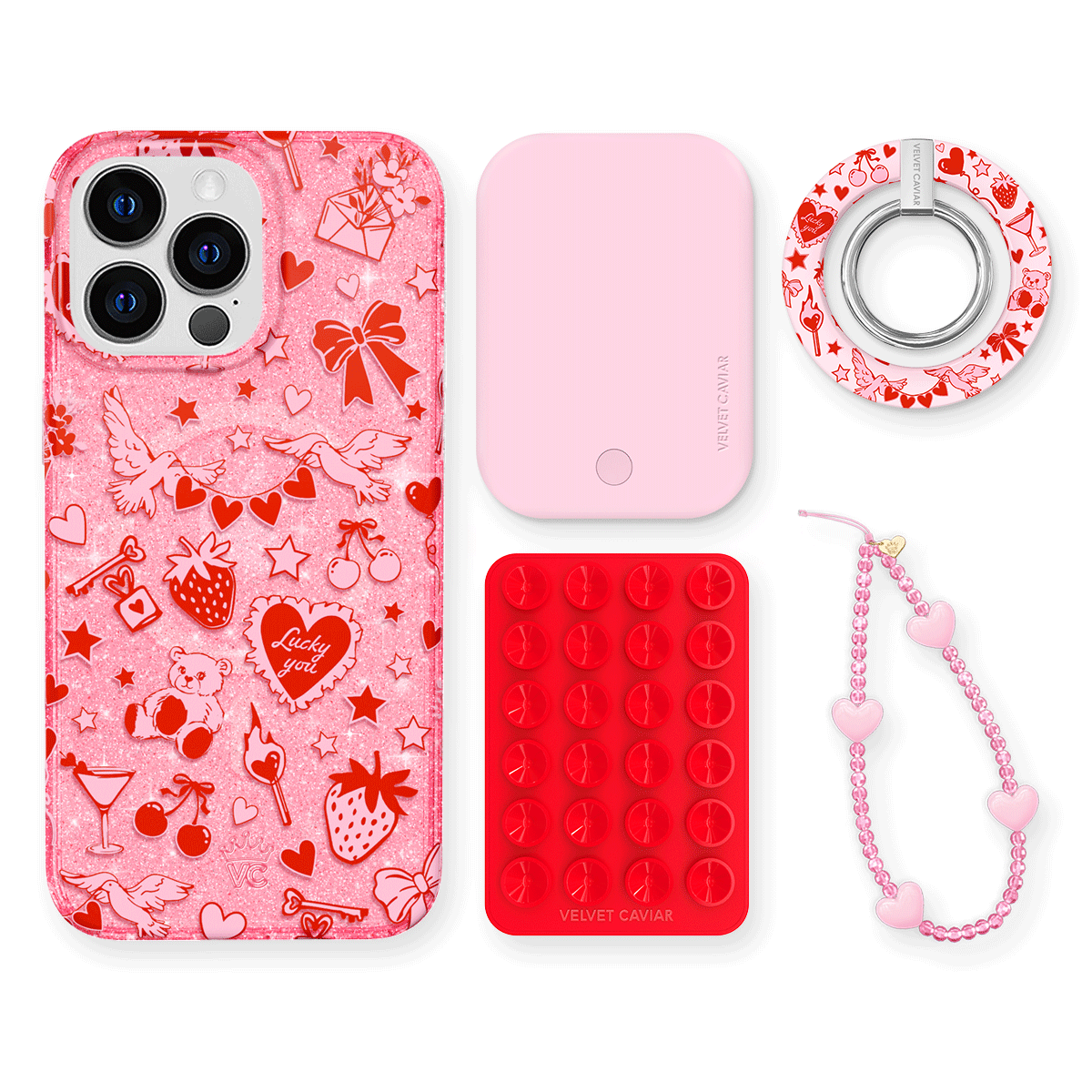 Be Mine Glitter iPhone Bundle Set - Grip