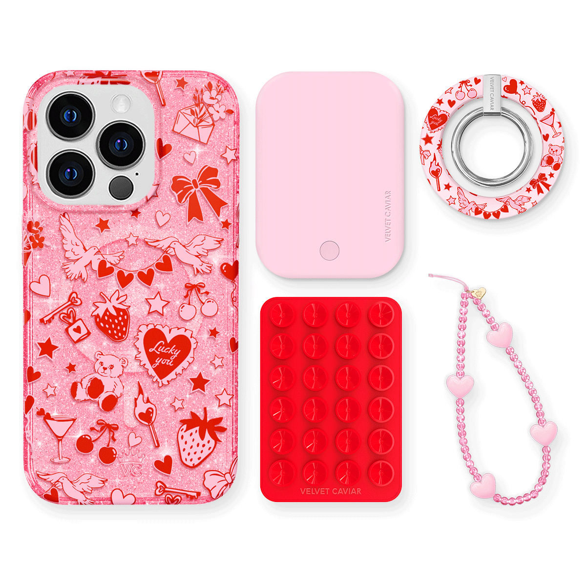 Be Mine Glitter iPhone Bundle Set - Grip