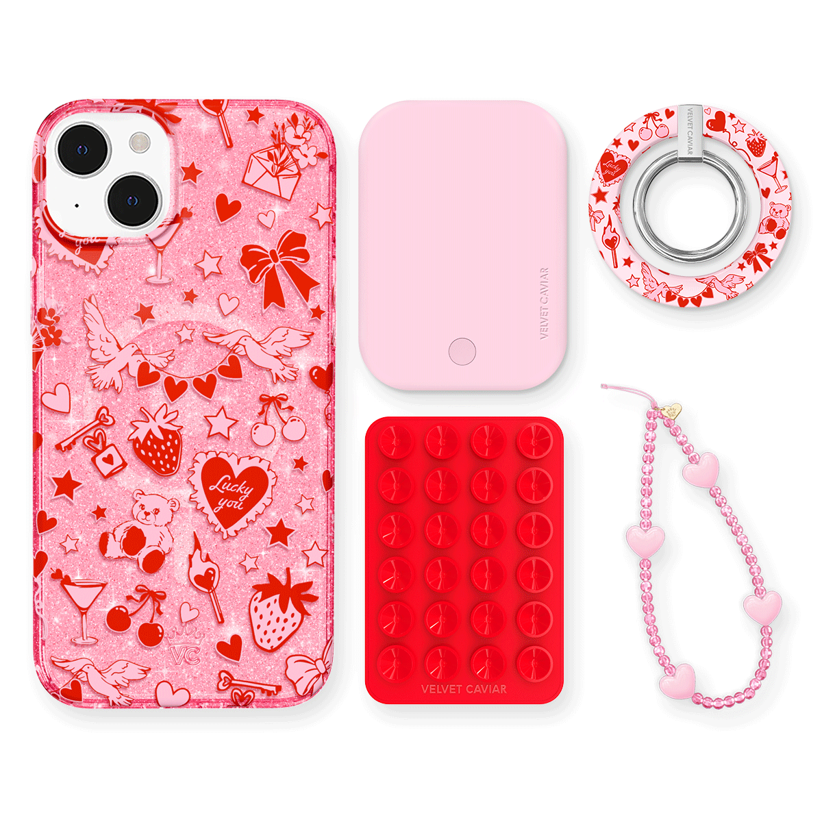 Be Mine Glitter iPhone Bundle Set - Grip