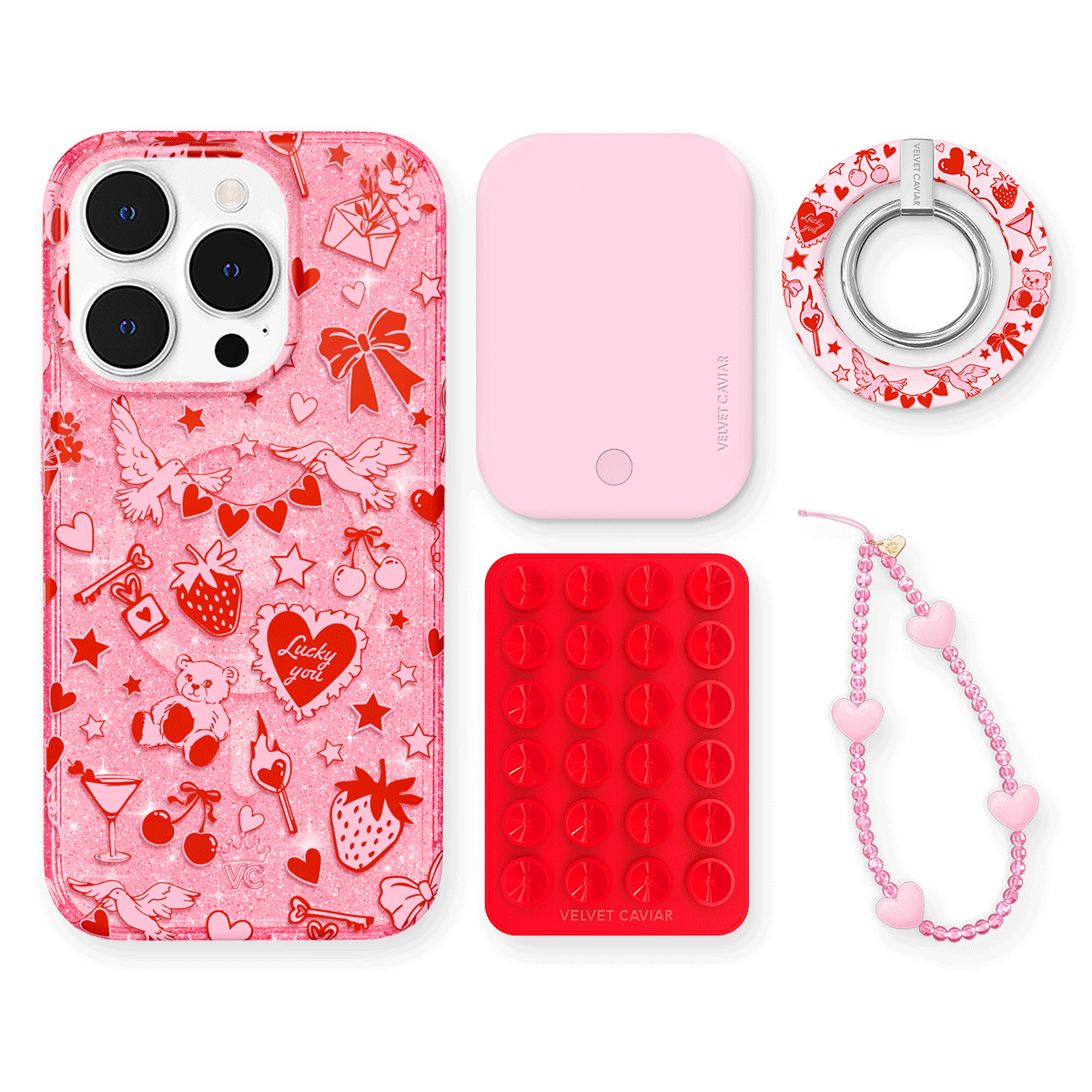 Be Mine Glitter iPhone Bundle Set - Grip