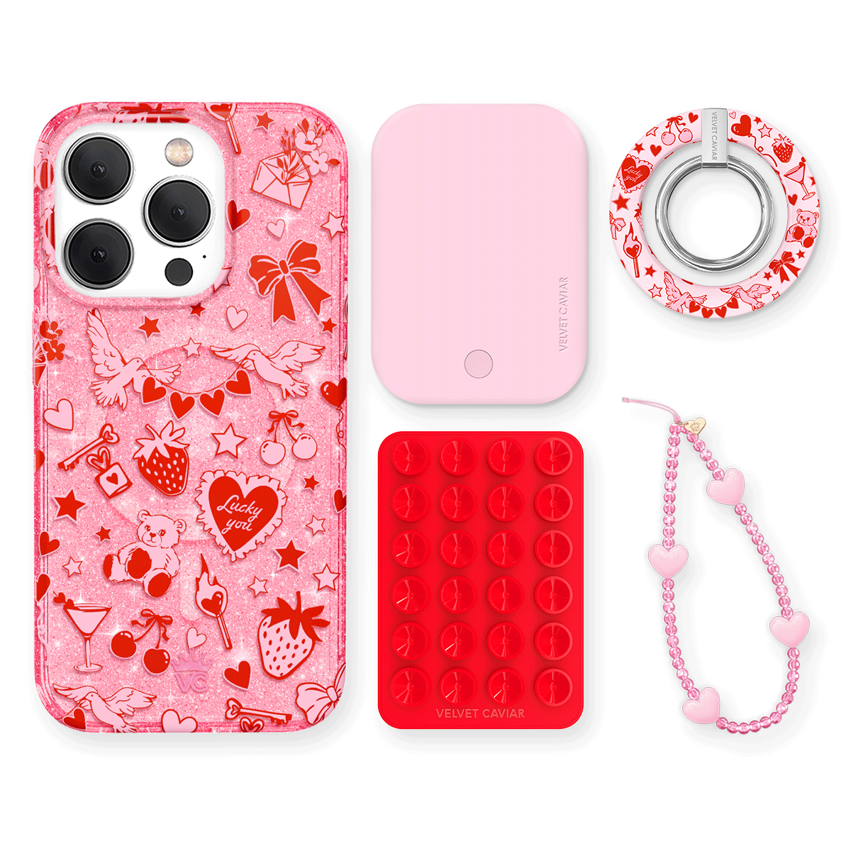 Be Mine Glitter iPhone Bundle Set - Grip