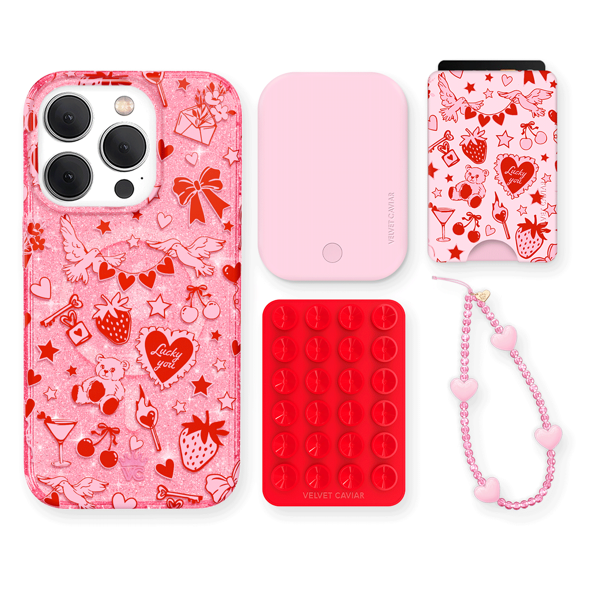 Be Mine Glitter iPhone Bundle Set - Wallet