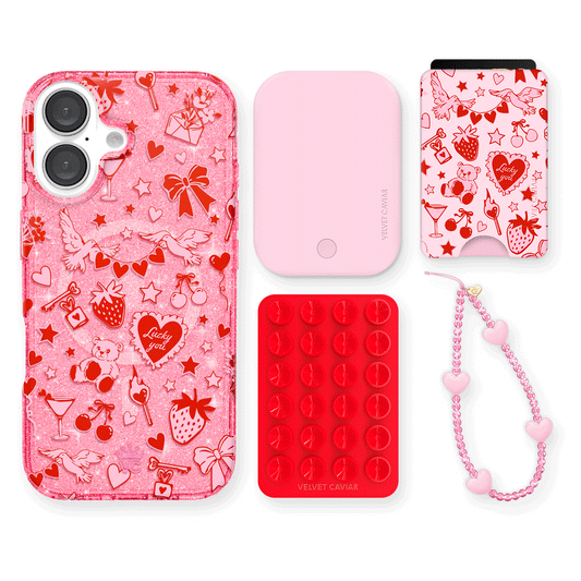 Be Mine Glitter iPhone Bundle Set - Wallet
