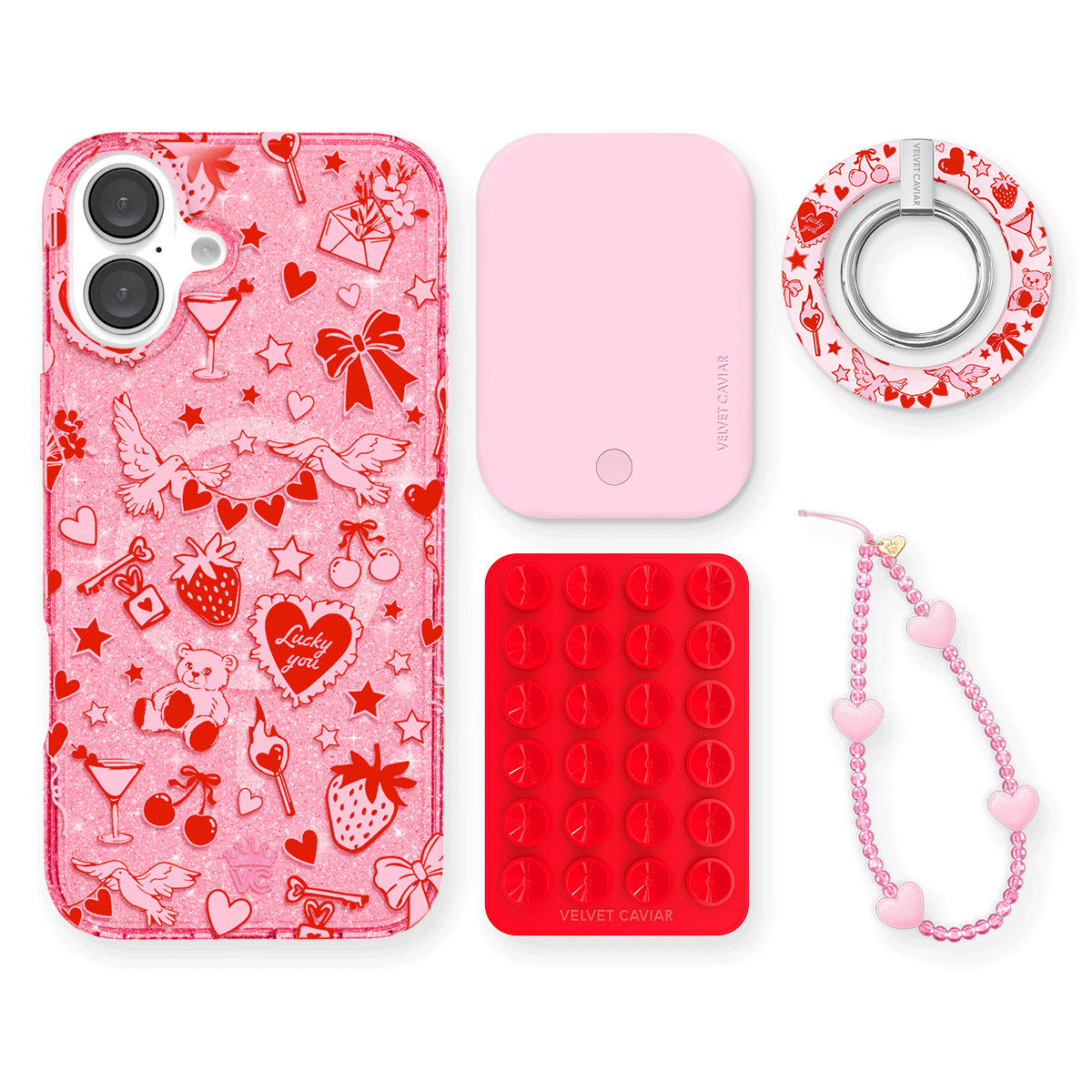 Be Mine Glitter iPhone Bundle Set - Grip
