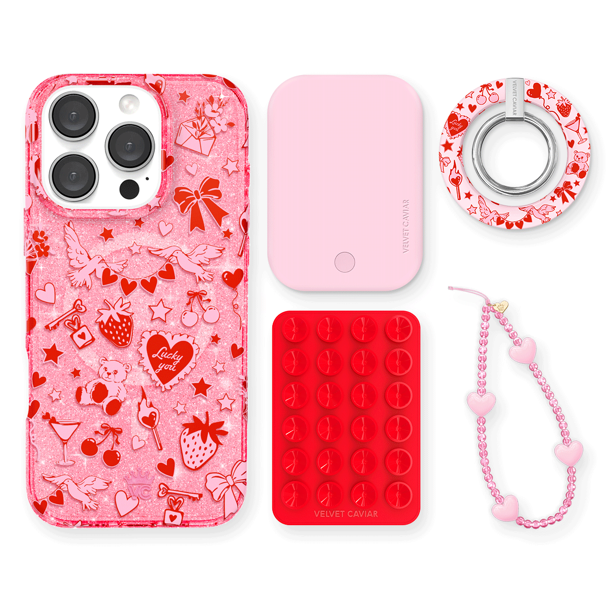 Be Mine Glitter iPhone Bundle Set - Grip