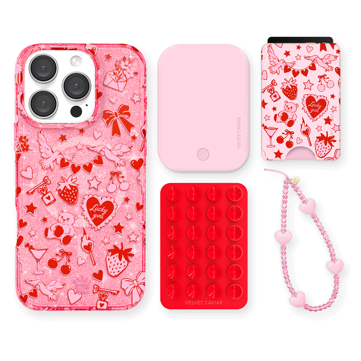Be Mine Glitter iPhone Bundle Set - Wallet