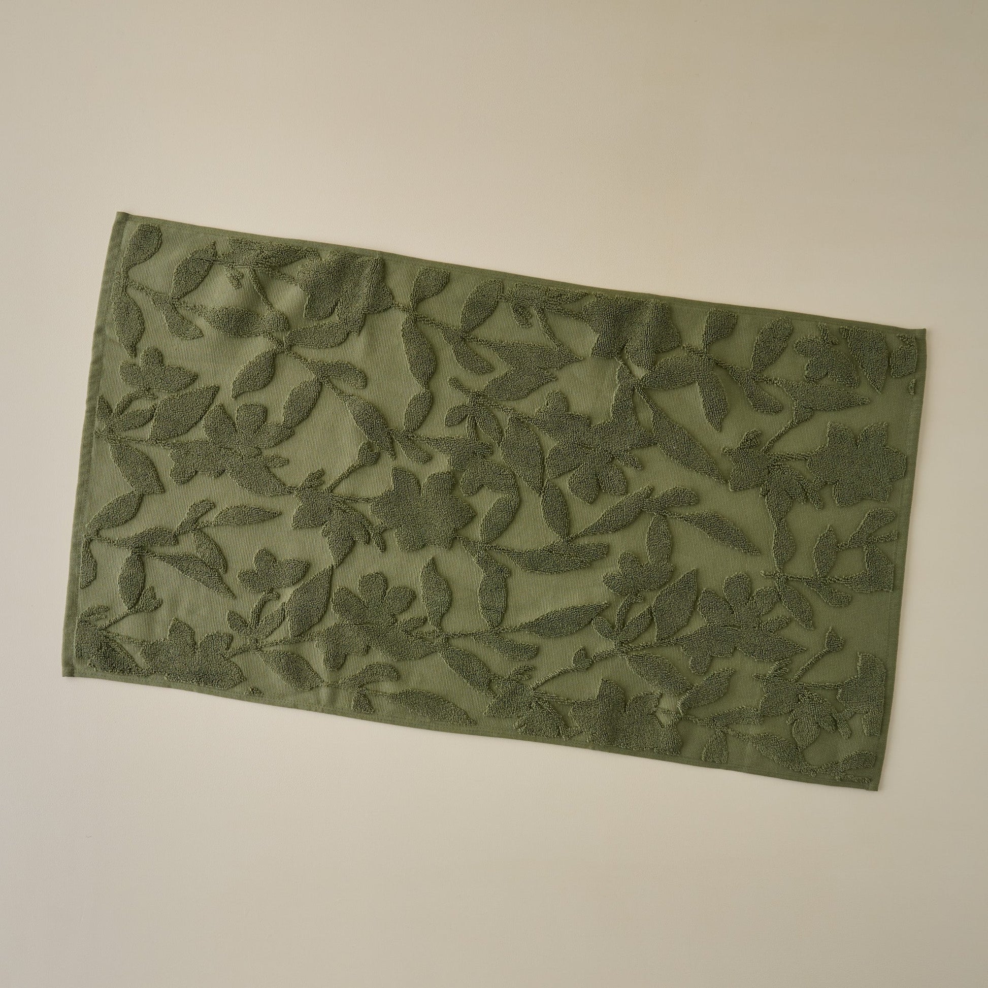 Winter Moss Floral Jacquard Bath Mat