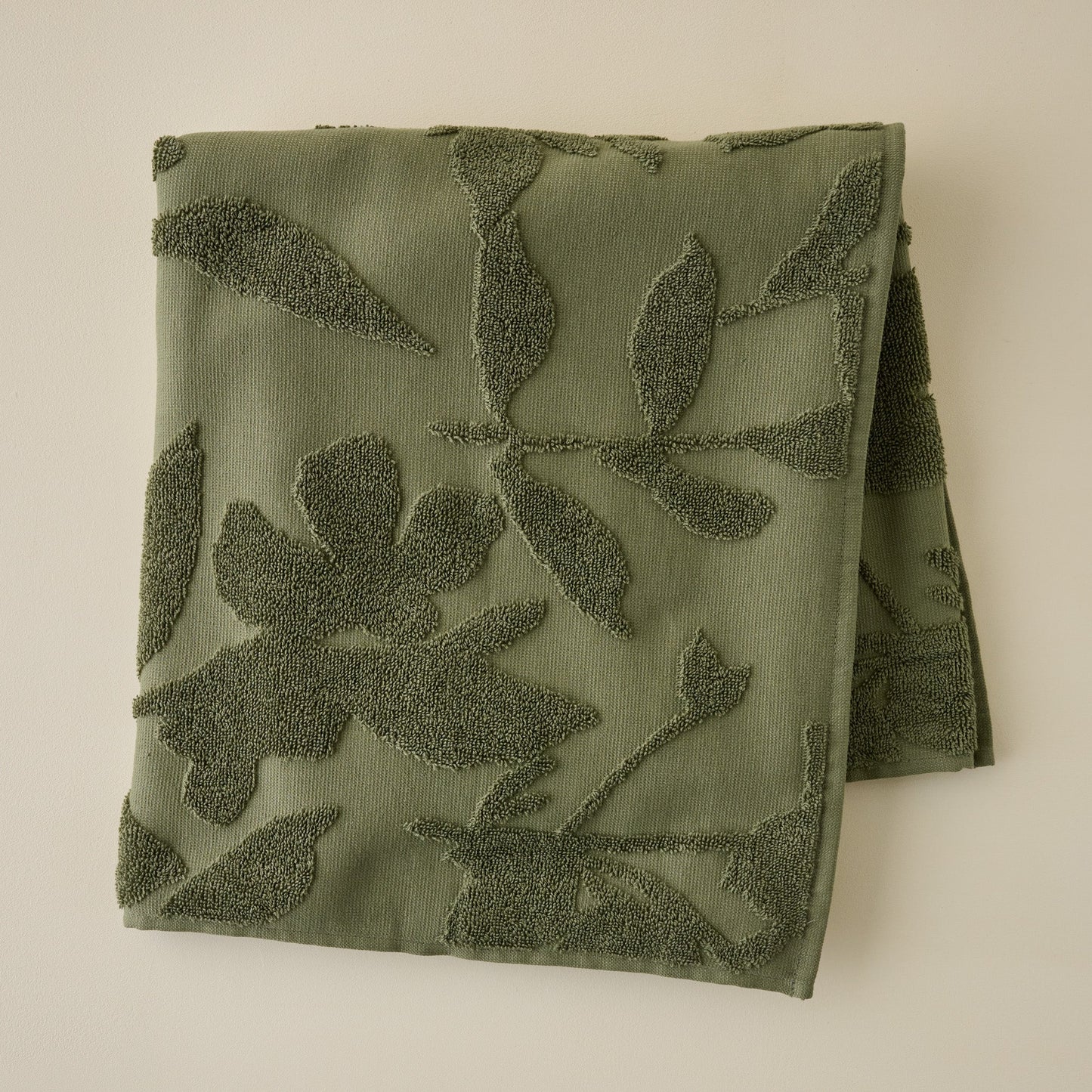Winter Moss Floral Jacquard Towel