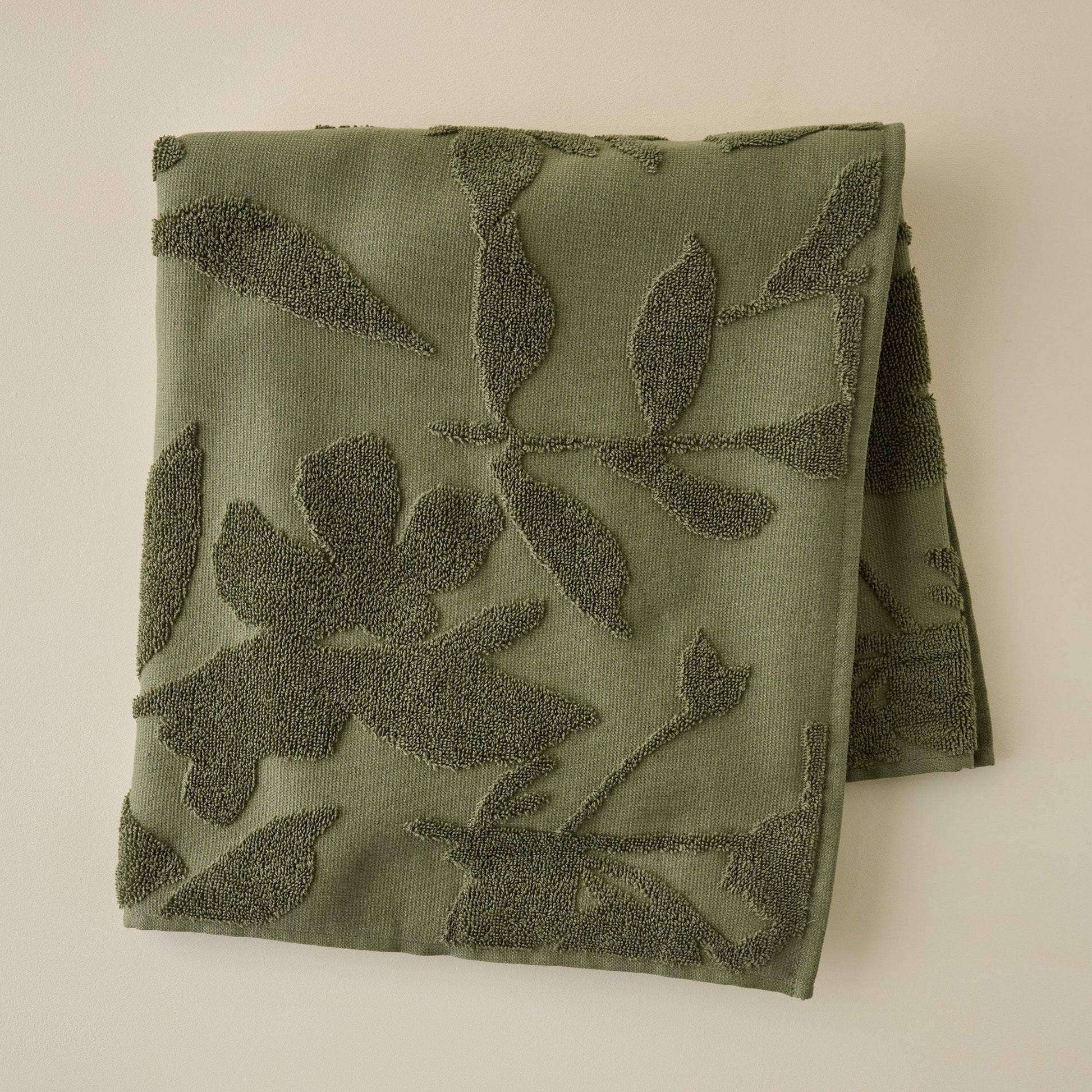 Winter Moss Floral Jacquard Towel