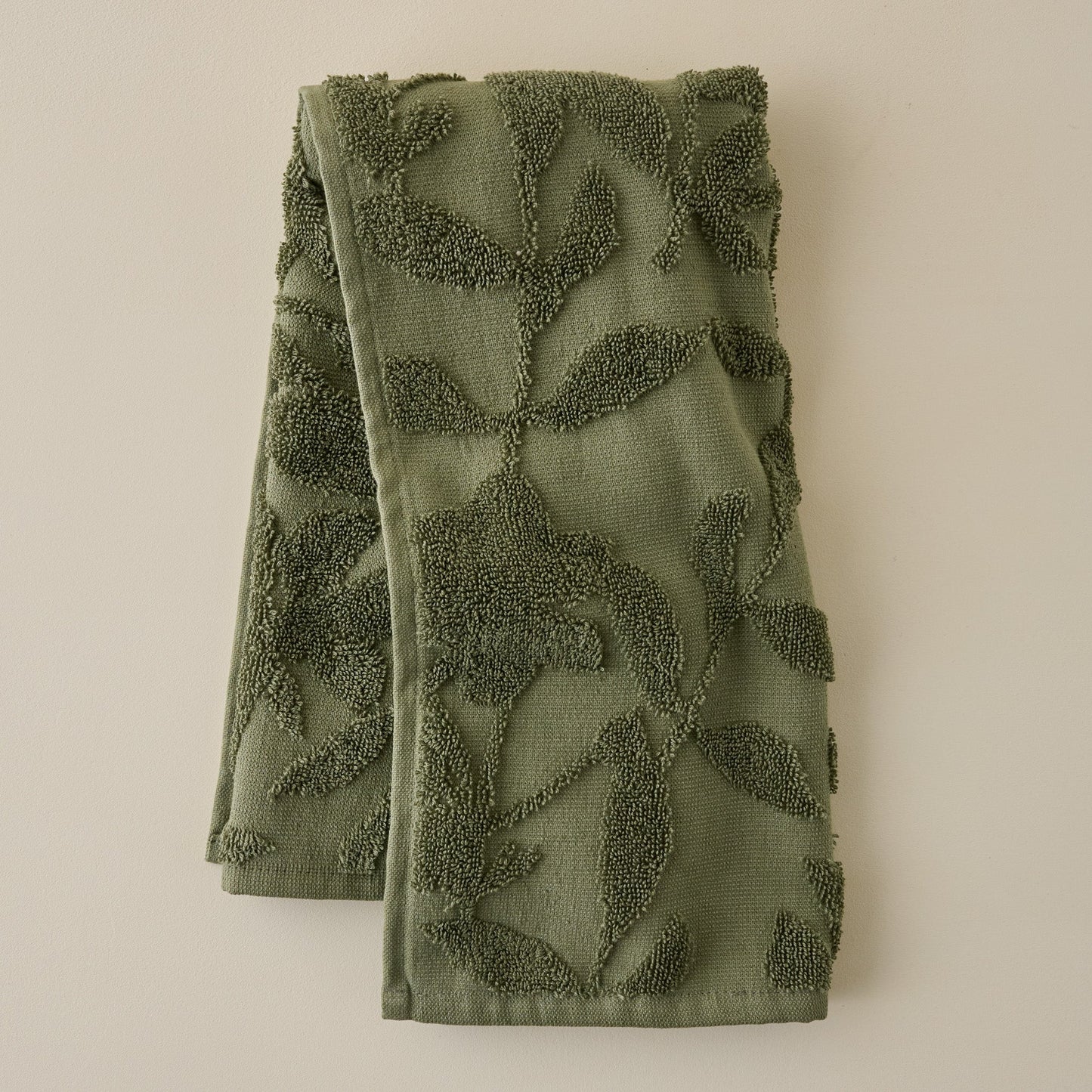 Winter Moss Floral Jacquard Towel