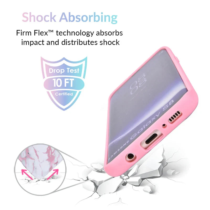 White Marble Pink Chrome Samsung Galaxy Case