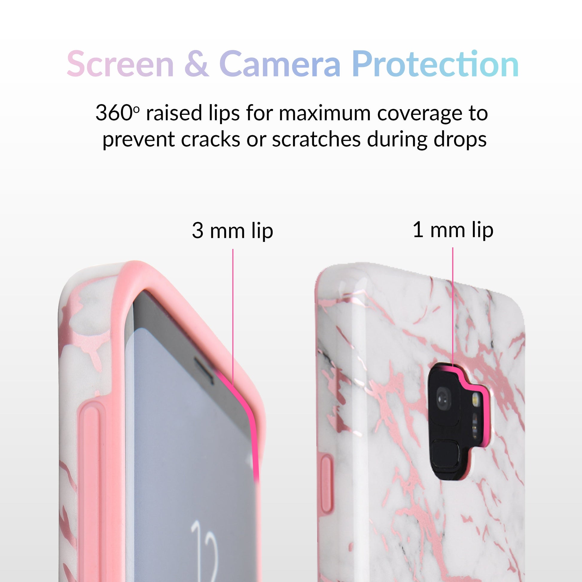 White Marble Pink Chrome Samsung Galaxy Case