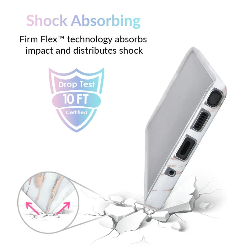 White Marble Rose Gold Chrome 2 Samsung Galaxy Case