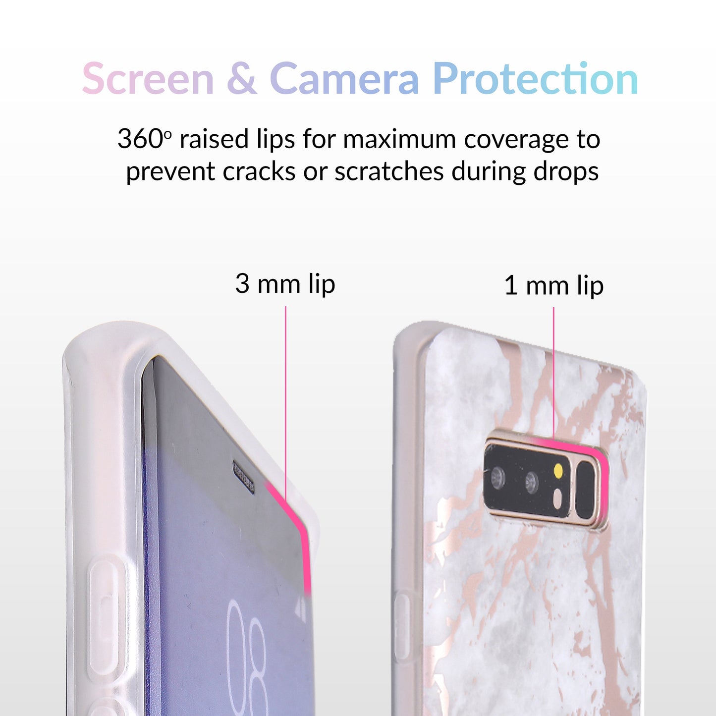 White Marble Rose Gold Chrome Samsung Galaxy Case