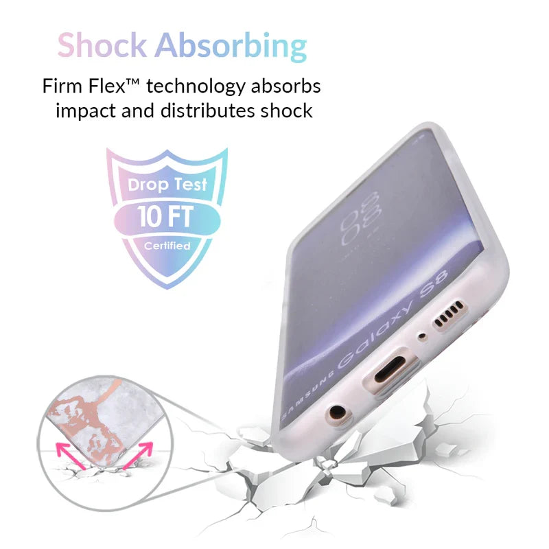 White Marble Rose Gold Chrome Samsung Galaxy Case