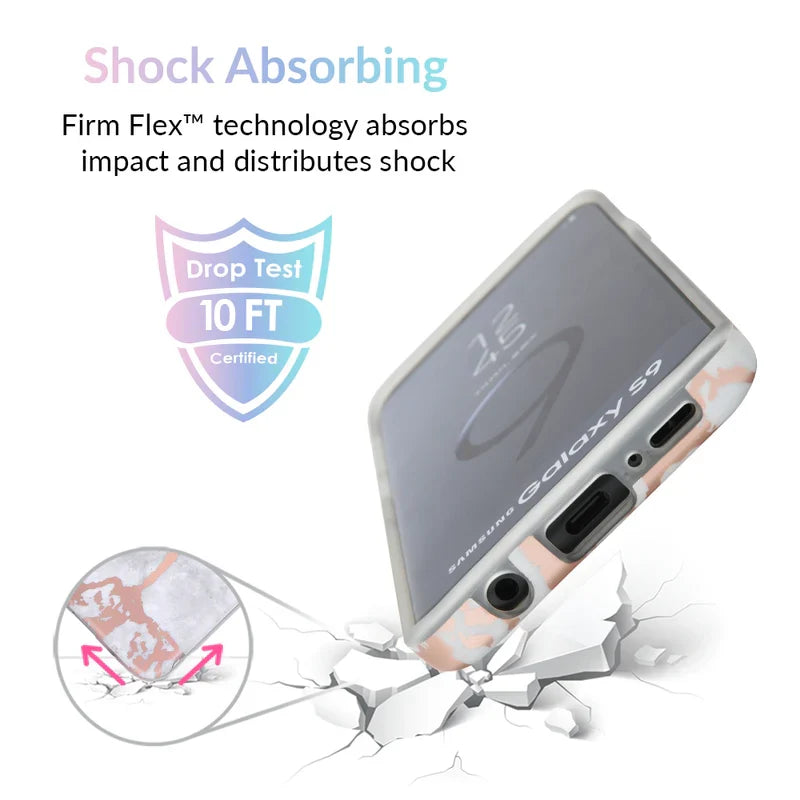 White Marble Rose Gold Chrome Samsung Galaxy Case