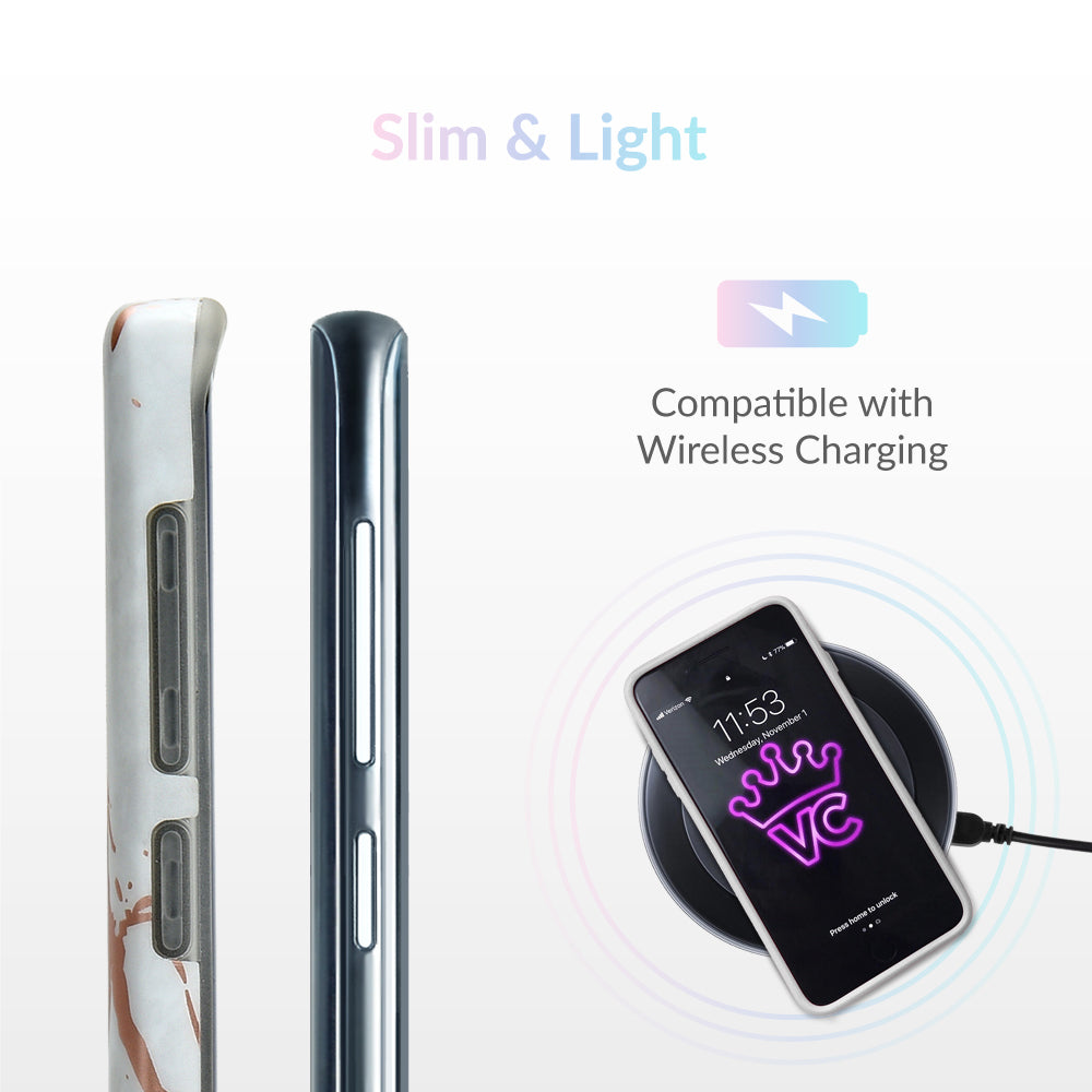 White Marble Rose Gold Chrome Samsung Galaxy Case