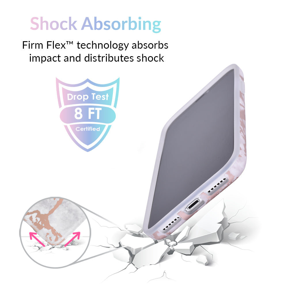 White Marble Rose Gold Chrome iPhone Case