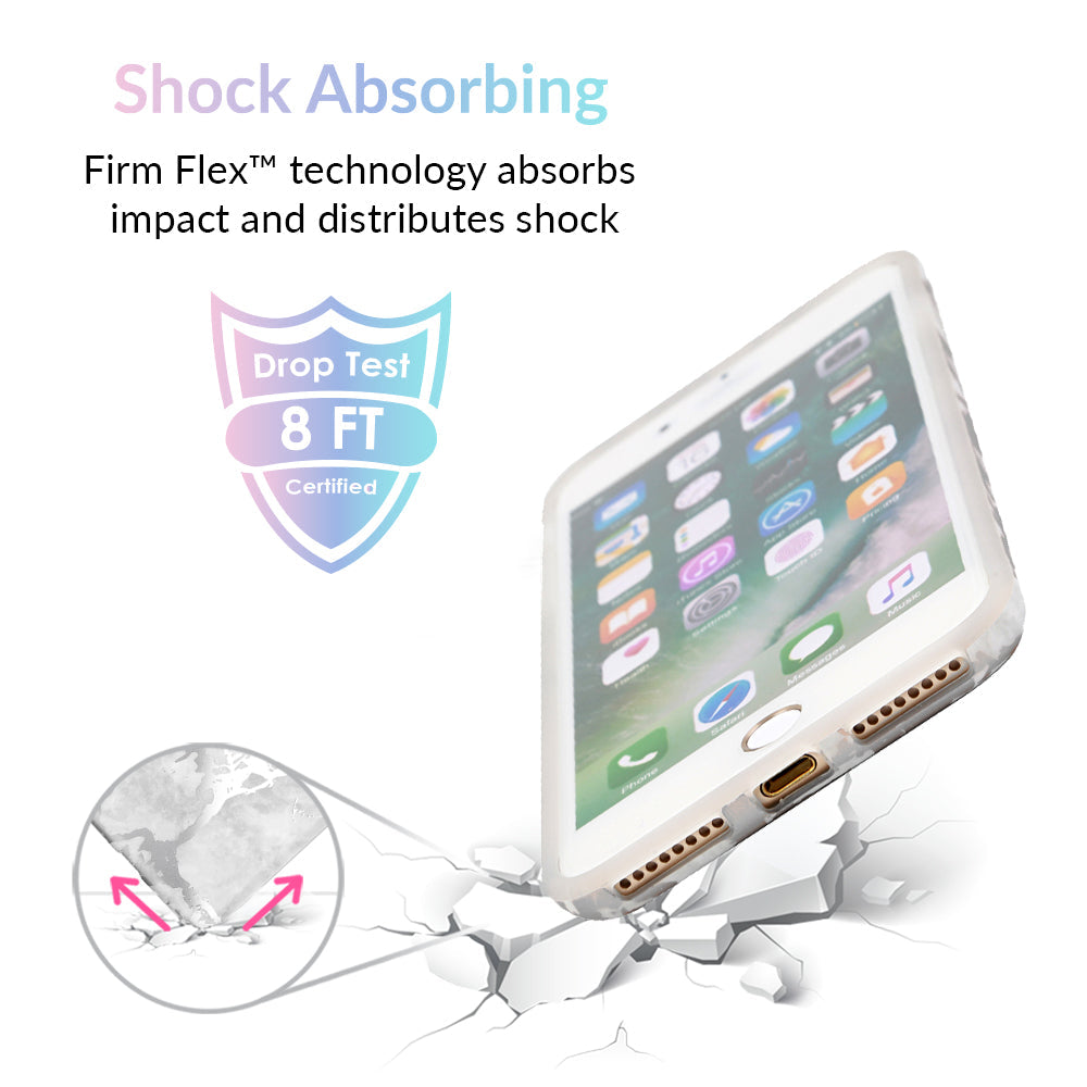 White Marble Silver Chrome iPhone Case