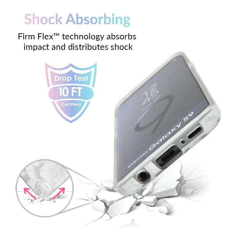 White Marble Silver Chrome Samsung Galaxy Case