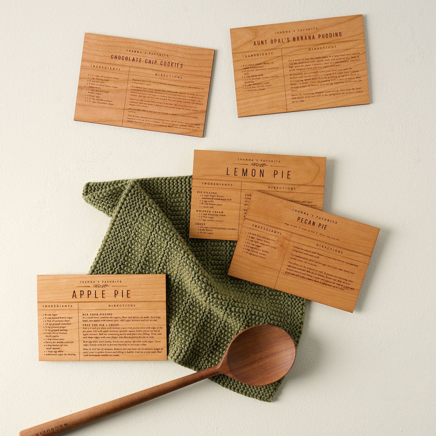 Banana Pudding Wooden Recipe Card