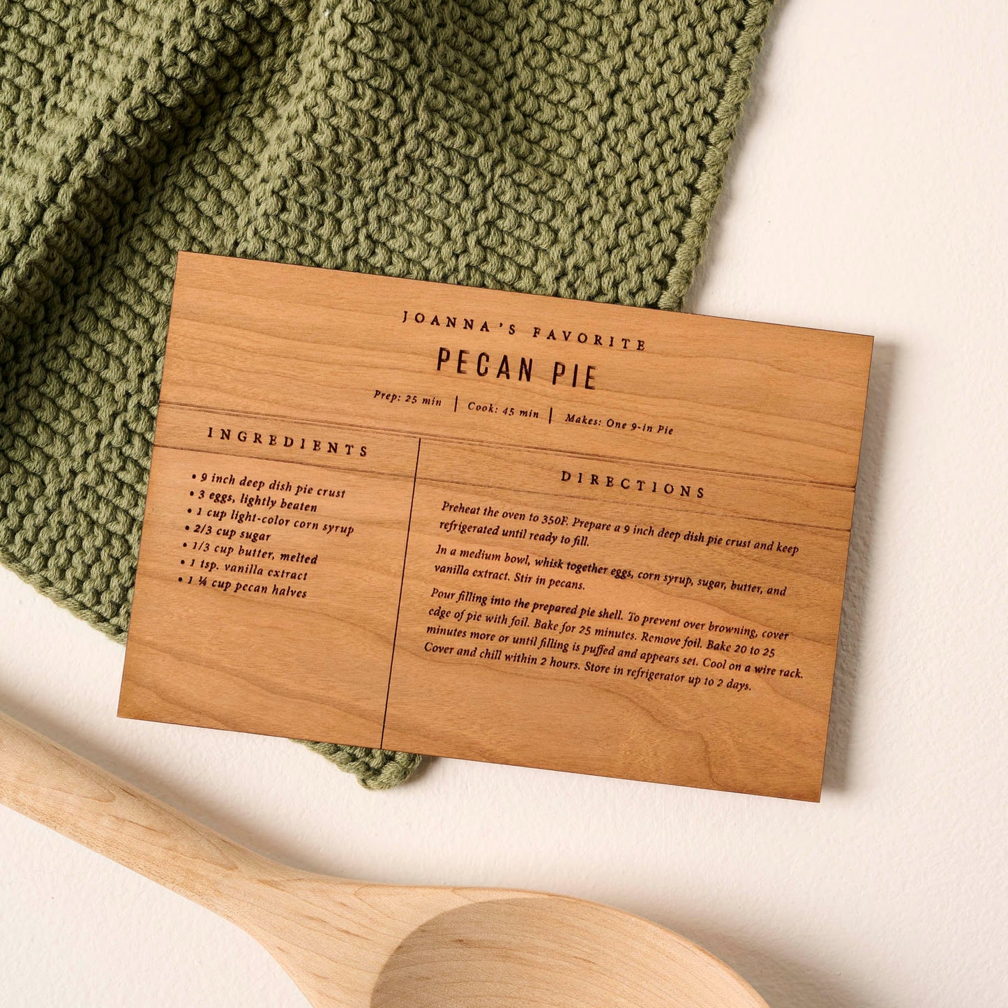 Wooden Recipe Card