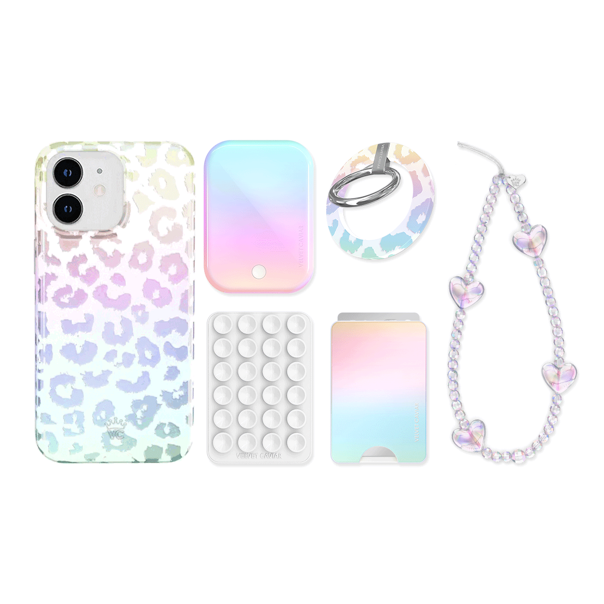 White Opal Leopard iPhone Bundle Set