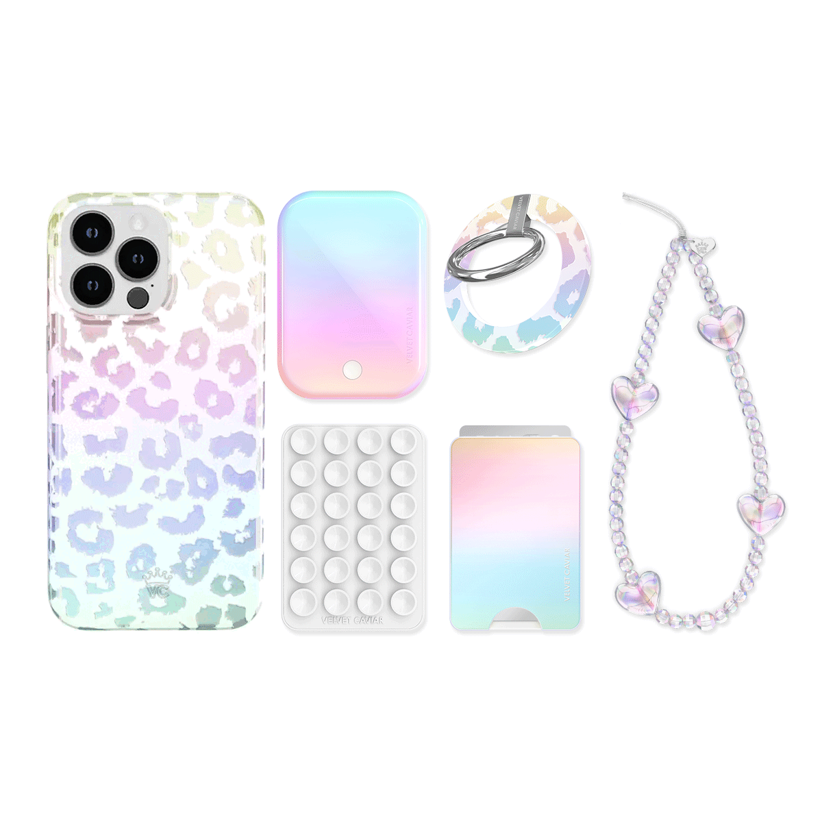 White Opal Leopard iPhone Bundle Set
